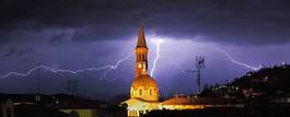 Naklejka kościół panoramiczny sztorm natura włoski