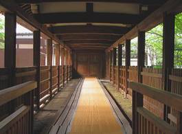 Naklejka azja architektura azjatycki korytarz świątynia