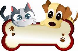 Plakat kreskówka zwierzę szczenię ładny kot