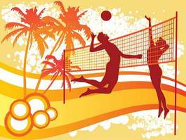 Naklejka słońce fitness sport plaża piłka