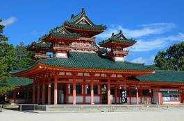 Naklejka świątynia antyczny stary japoński