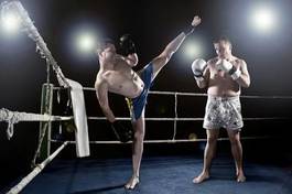 Plakat kick-boxing bokser sztuki walki