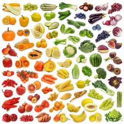Naklejka tęczowa kolekcja owoców i warzyw