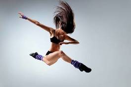 Plakat taniec aerobik dziewczynka ruch