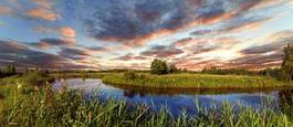 Fototapeta piękny lato krajobraz woda łąka