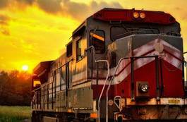Fototapeta transport silnik lokomotywa czerwony