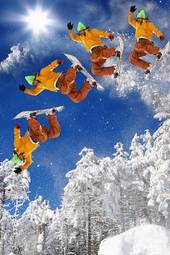Fototapeta chłopiec mężczyzna narty sport niebo