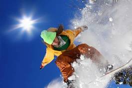Plakat mężczyzna chłopiec snowboard sport