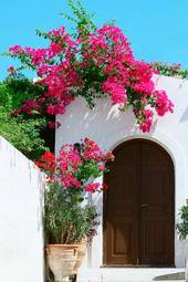 Naklejka drzwi w lindos na wyspie rodos