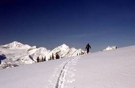 Naklejka kanada błękitne niebo narciarz fitness góra