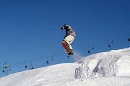 Naklejka snowboard sport góra narciarz