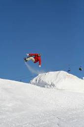 Fotoroleta sport snowboard góra narty