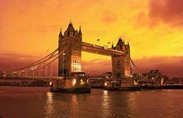 Obraz na płótnie wieża woda most londyn tamiza