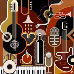 Plakat instrumenty muzyczne - tło