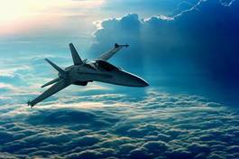 Fototapeta wojskowy samolot niebo odrzutowiec
