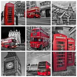 Fotoroleta kolaż z symbolami londynu