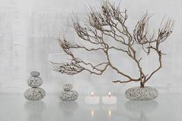 Obraz na płótnie świeca wellnes zen gałązka płomień