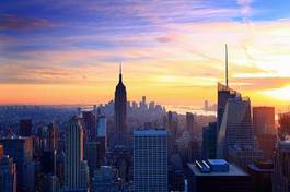 Naklejka ameryka panorama drapacz panoramiczny zmierzch