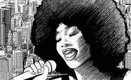Naklejka kobieta jazz śpiew