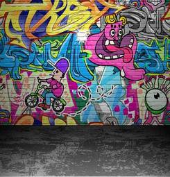 Naklejka Ściana graffiti na miejskiej ulicy
