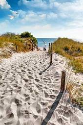 Naklejka wydma droga lato plaża leżak