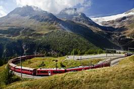 Fotoroleta góra panoramiczny alpy lokomotywa