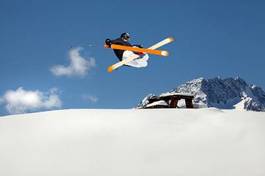 Fotoroleta narty śnieg wyścig spokojny