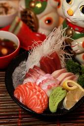 Naklejka japonia zdrowy jedzenie japoński ryba