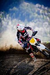 Fotoroleta sport sporty ekstremalne motocyklista motocykl
