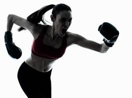 Naklejka sport kobieta fitness portret aerobik