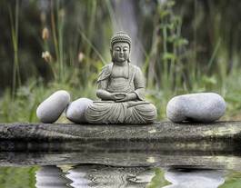 Plakat zen statua joga masaż chiny