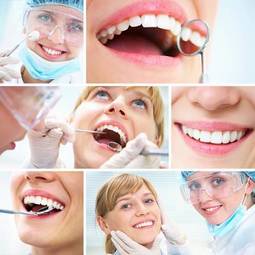 Obraz na płótnie zdrowe zęby i dentysta