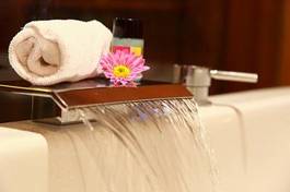 Obraz na płótnie woda kosmetyk wodospad kwiat tajlandia