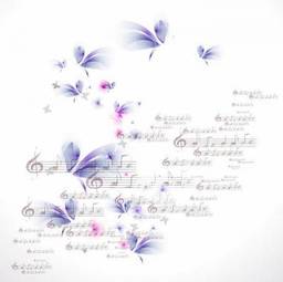 Naklejka kwiat fortepian śpiew
