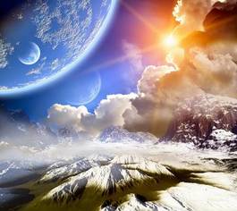 Plakat pejzaż planeta natura niebo