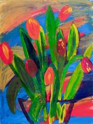 Naklejka sztuka tulipan natura roślina obraz