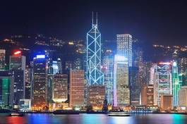 Naklejka drapacz pejzaż panorama hongkong niebo