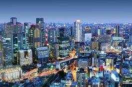 Obraz na płótnie śródmieście japonia drapacz metropolia