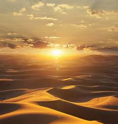 Plakat natura zmierzch pustynia pejzaż świt
