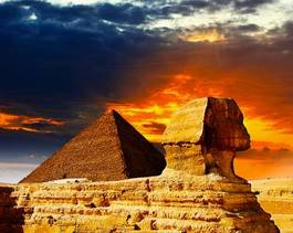 Plakat pustynia egipt afryka statua
