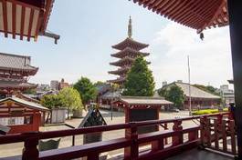 Naklejka ludzie pejzaż świątynia japoński
