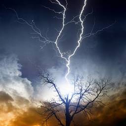 Fotoroleta noc natura sztorm niebo