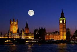 Obraz na płótnie księżyc londyn wieża niebo
