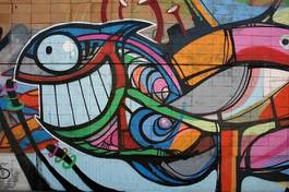 Naklejka street art ryba graffiti farba podpora
