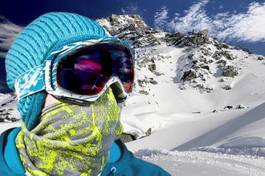 Obraz na płótnie śnieg mężczyzna oko widok snowboard