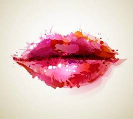 Naklejka beautiful womans lips formed by abstract blots