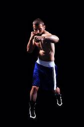 Naklejka ciało bokser kick-boxing portret ćwiczenie