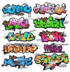 Naklejka style napisów graffiti