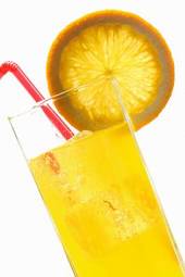 Plakat owoc słoma napój oranżada