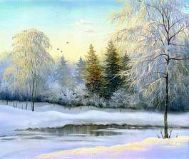 Naklejka obraz śnieg dziki piękny